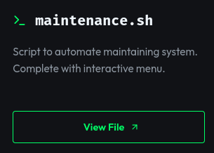 Script to maintain system via menu