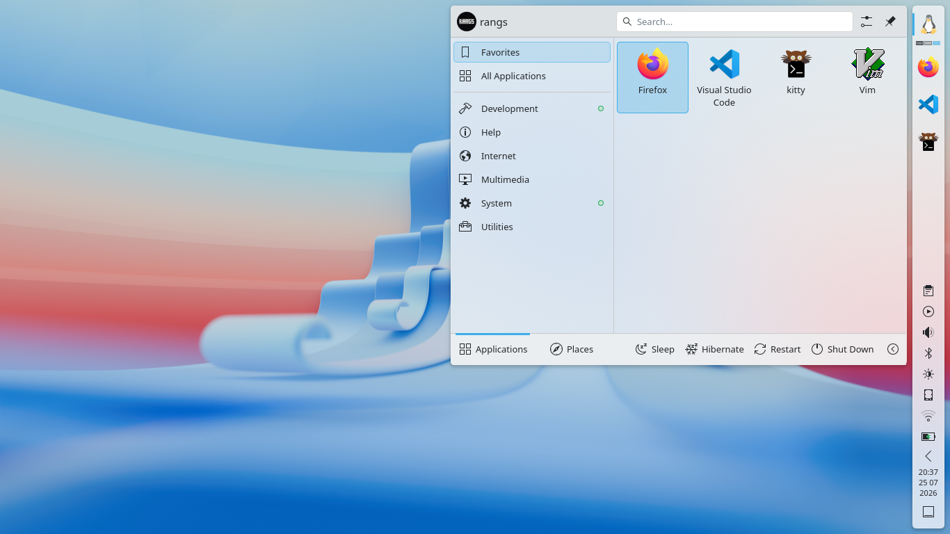 KDE Plasma Desktop Screenshot