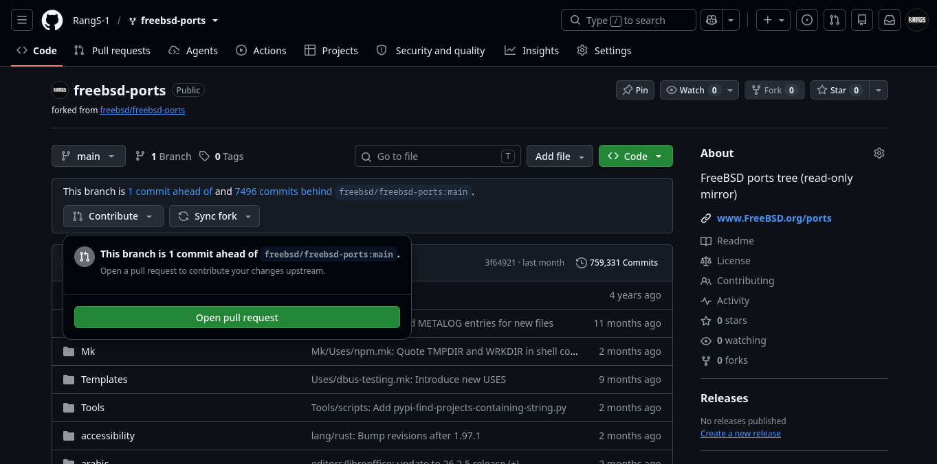 Screenshot halaman fork repository