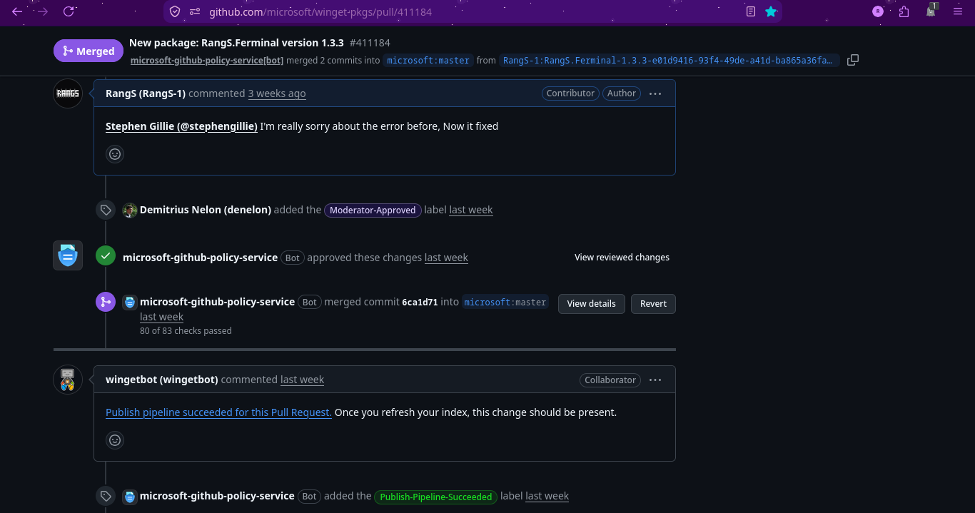 Screenshot moderator approved dari Demitrius Nelon